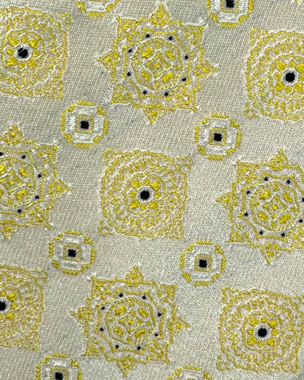 Luigi Borrelli Sevenfold Tie Silver Chartreuse Design ROYAL COLLECTION - SALE