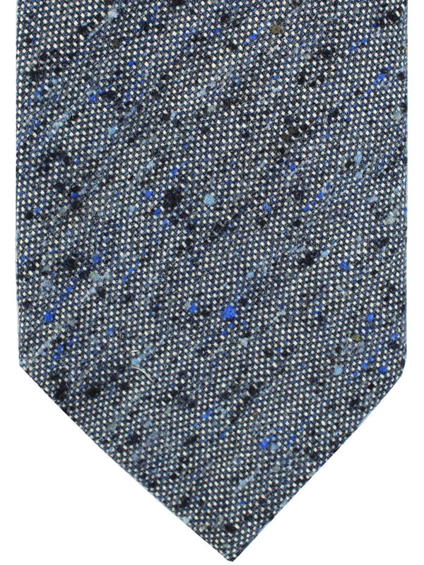 Luigi Borrelli Silk Cotton Tie Gray Royal Blue SALE