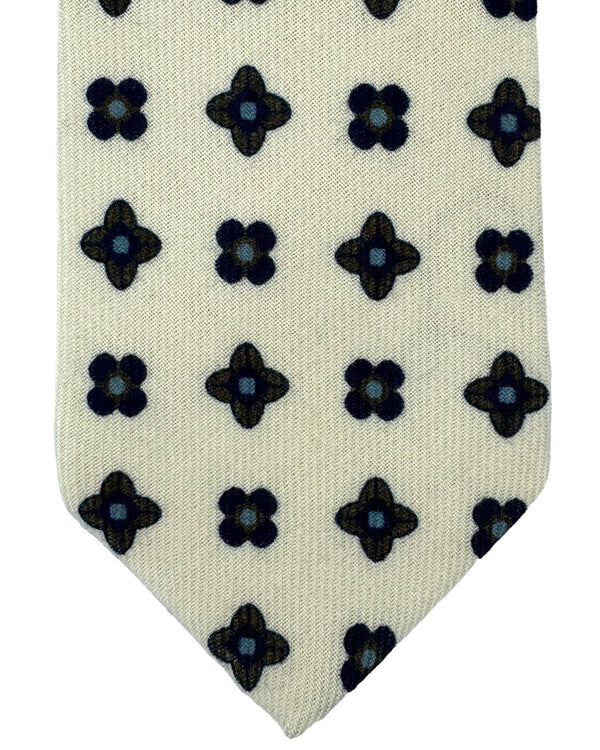Luigi Borrelli Wool Tie White Classic Italian - SALE
