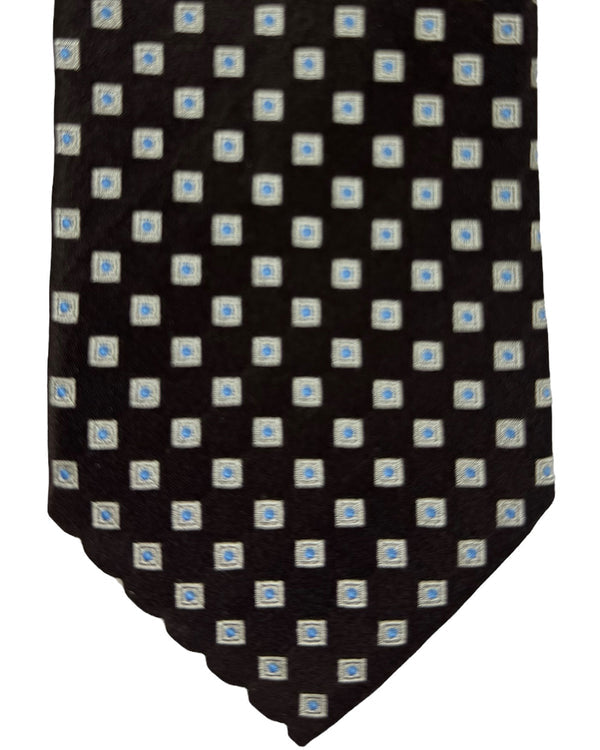 Canali Silk Tie Dark Brown Squares Pattern - Fall/ Winter 2024 Collection SALE