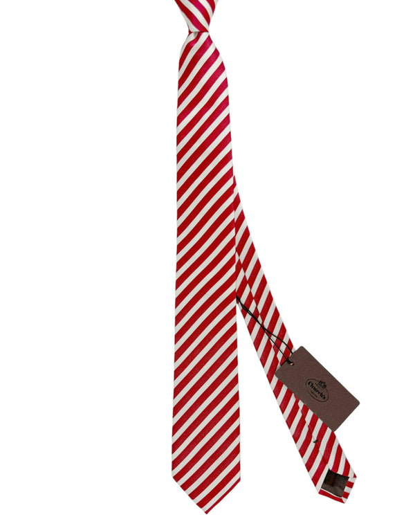 Church's Tie White Red Stripes FINAL SALE