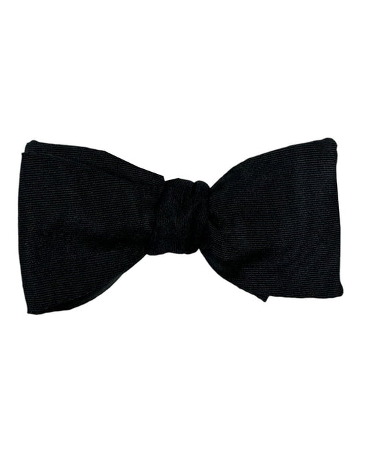Salvatore Ferragamo Silk Bow Tie Black Grosgrain - Self-Tie Designer Bow