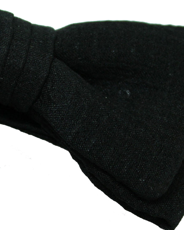 Salvatore Ferragamo Bow Tie Black Pattern - Wool Silk Pre-Tied Designer Bow SALE