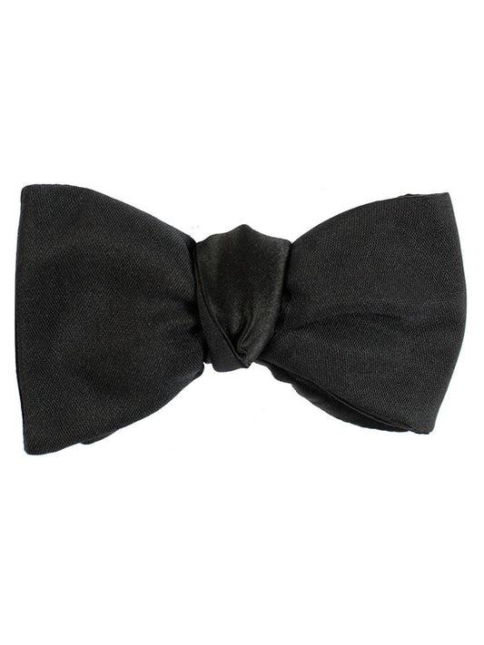 Le Noeud Papillon Silk Black Bow Tie Barathea Weave - Self Tie SALE