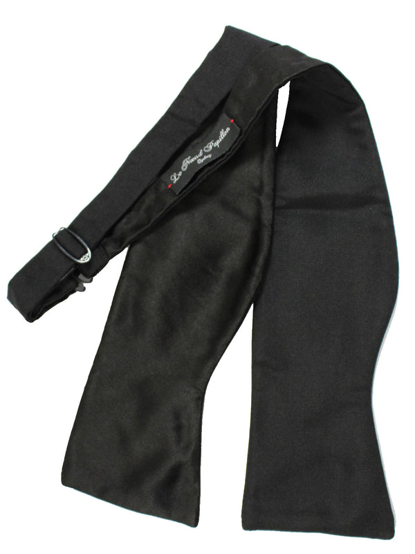 Le Noeud Papillon Silk Black Bow Tie Barathea Weave - Self Tie SALE