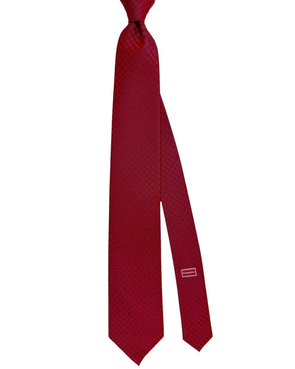 Stefano Ricci Tie Red Gingham Check - Wool Silk