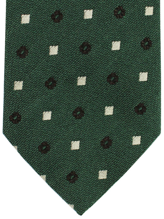 Cesare Attolini Tie Green Brown Silver Geometric SALE