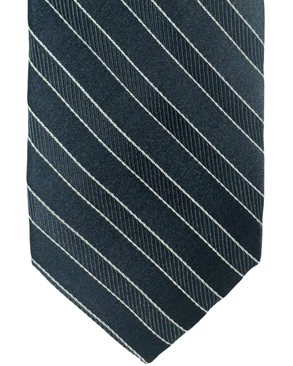 Barba Sevenfold Tie Charcoal Gray Stripes