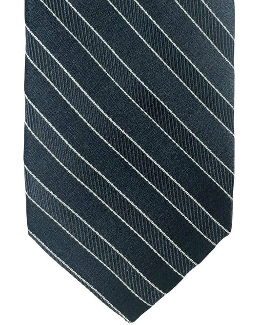 Barba Sevenfold Tie Charcoal Gray Stripes