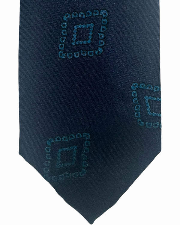 Barba Sevenfold Tie Dark Blue Turquoise Geometric