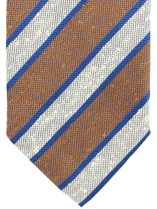Luigi Borrelli Tie Brown Blue Stripes SALE