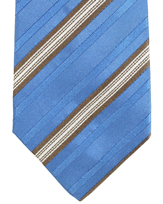 Luigi Borrelli Silk Tie Sky Blue Stripes