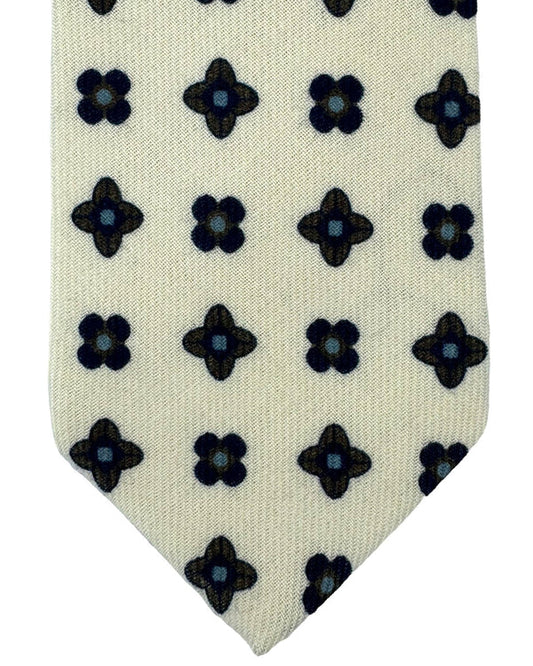 Luigi Borrelli Wool Tie White Classic Italian - SALE