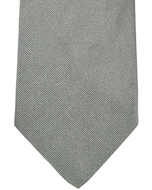 Luigi Borrelli Silk Tie Gray Grosgrain