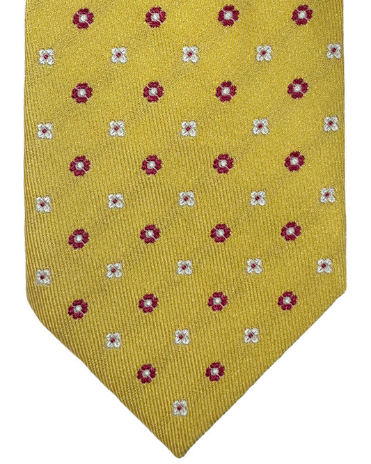 Luigi Borrelli Silk Tie Yellow Mini Floral SALE