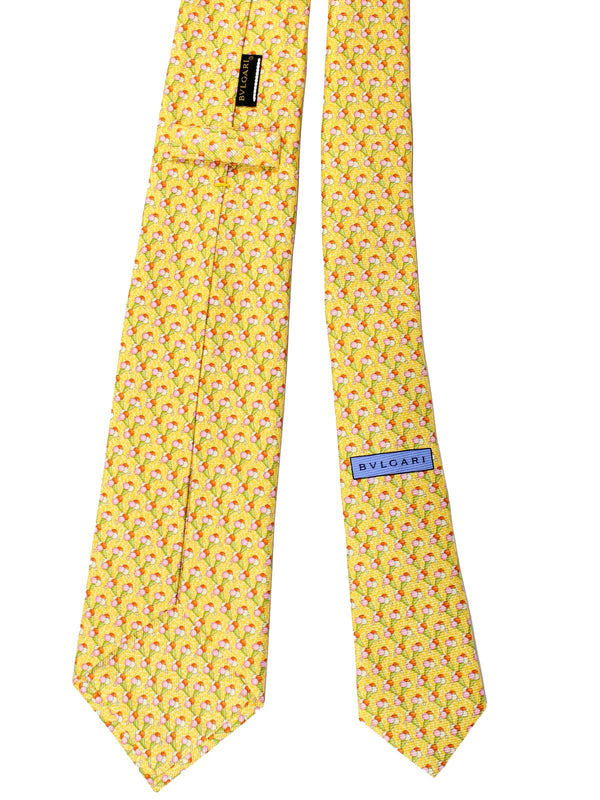 Bvlgari Sevenfold Tie Yellow Ice Cream Novelty Design SALE