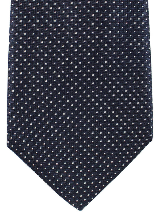 Canali Tie Dark Blue Silver Micro Geometric SALE