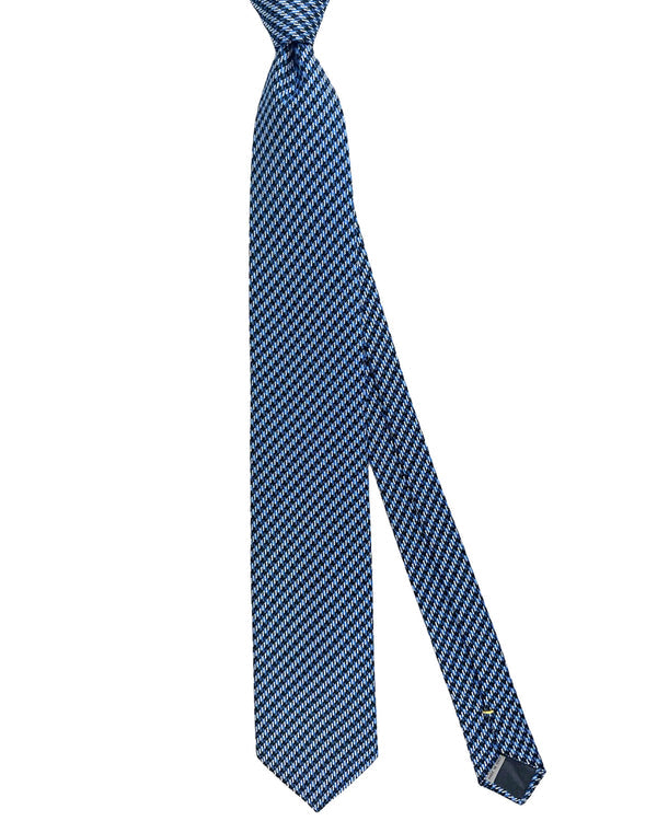 Canali Silk Tie Navy Blue Silver Striped Pattern SALE