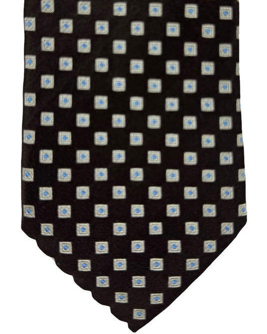 Canali Silk Tie Dark Brown Squares Pattern - Fall/ Winter 2024 Collection SALE