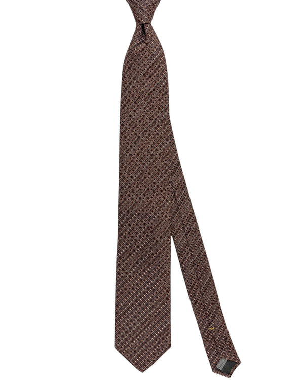 Canali Silk Tie Brown Stripes - Fall/ Winter 2024 Collection