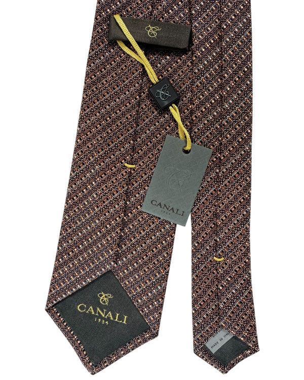 Canali Silk Tie Brown Stripes - Fall/ Winter 2024 Collection