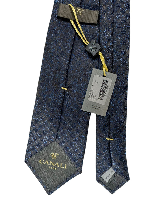Canali Silk Tie Brown Midnight Blue