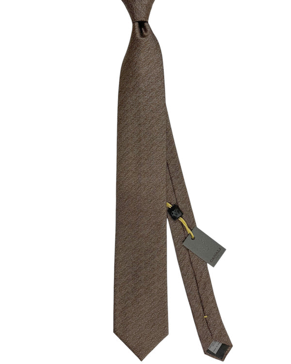 Canali Silk Tie Brown Gray Pattern - NEW 2024 Collection
