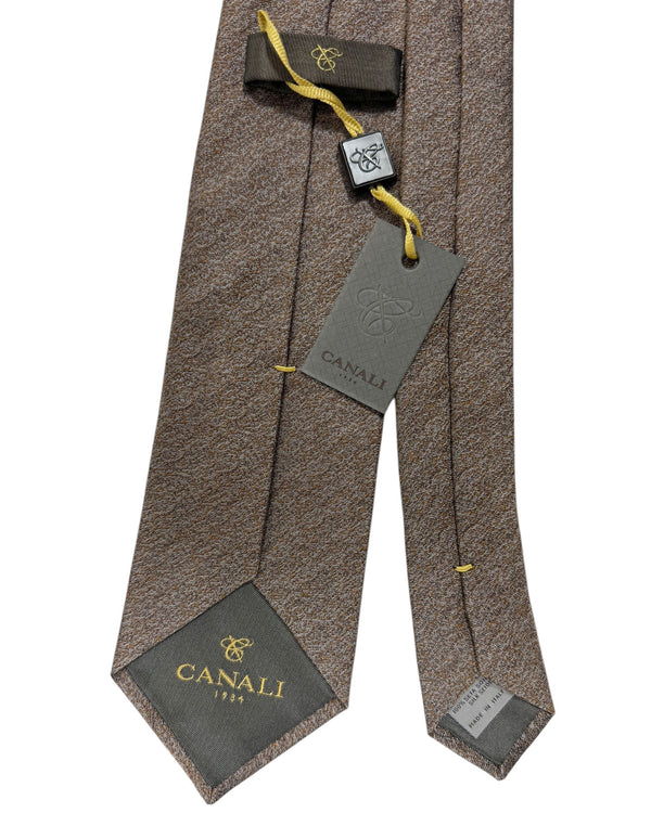 Canali Silk Tie Brown Gray Pattern - NEW 2024 Collection