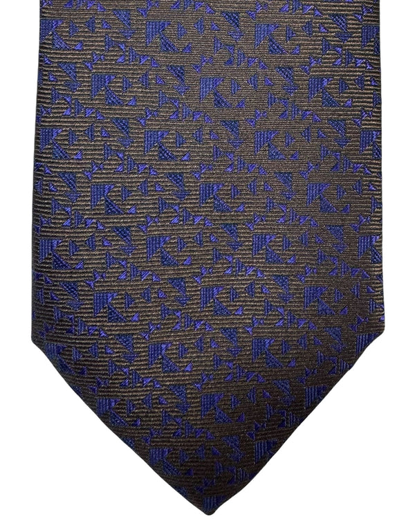 Canali Silk Tie Dark Brown Purple Micro Pattern - Fall/ Winter 2024 Collection