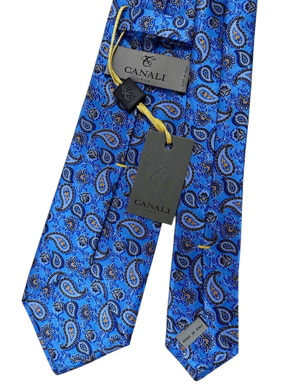 Canali Tie Blue Paisley Design