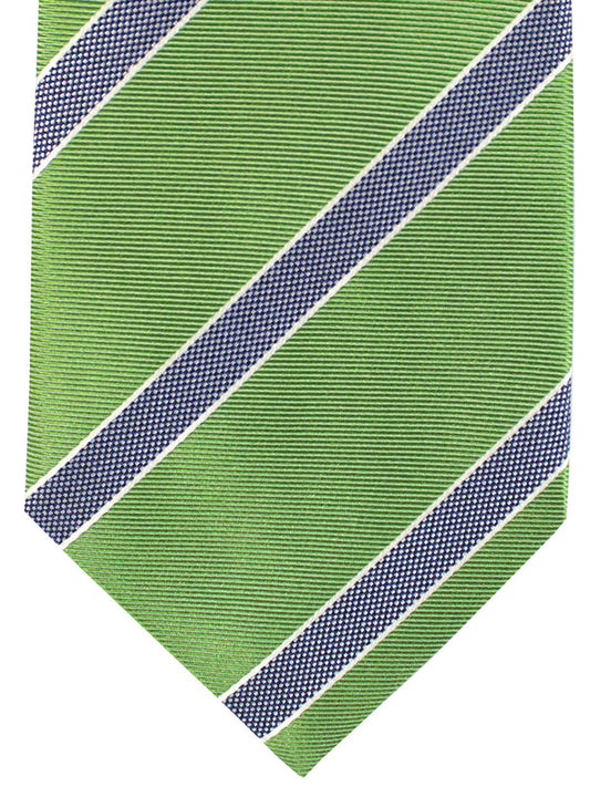 Church's Silk Tie Green Navy Silver Stripes FINAL SALE