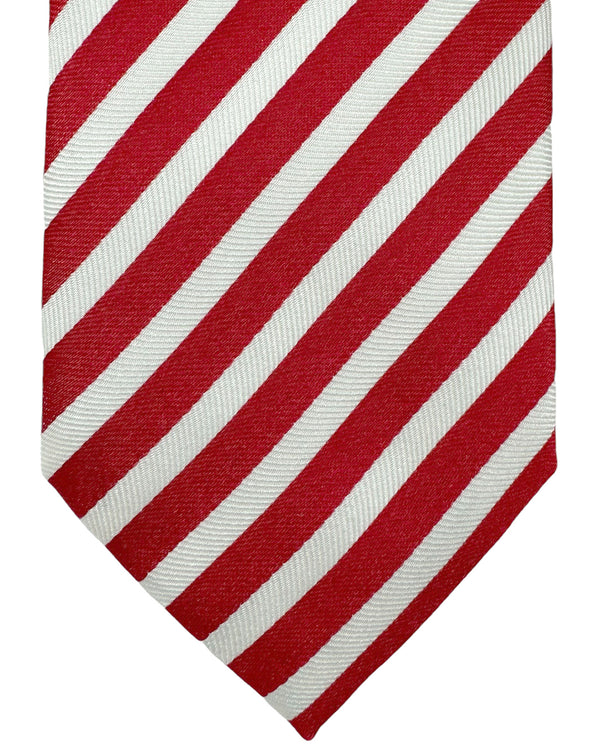 Church's Tie White Red Stripes FINAL SALE