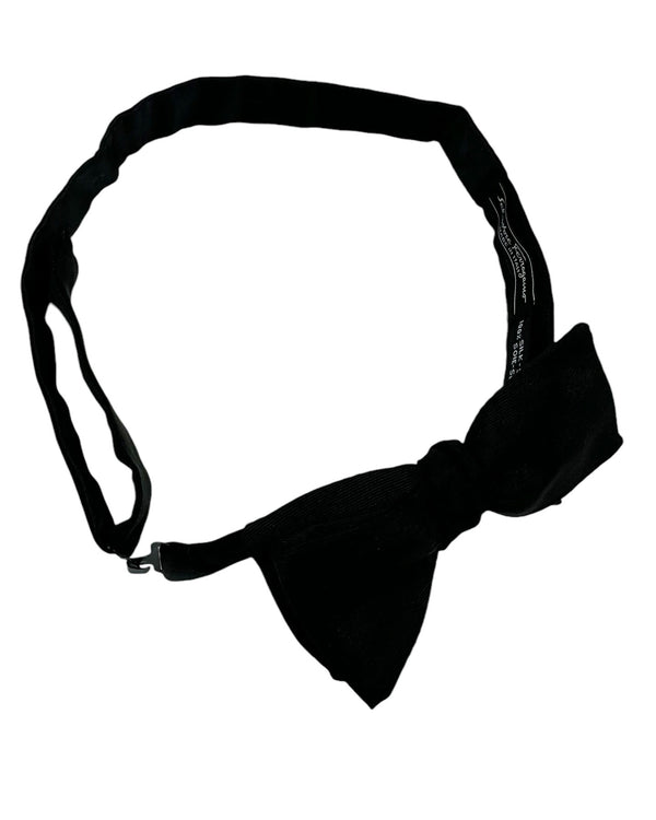 Salvatore Ferragamo Silk Bow Tie Black Grosgrain - Self-Tie Designer Bow