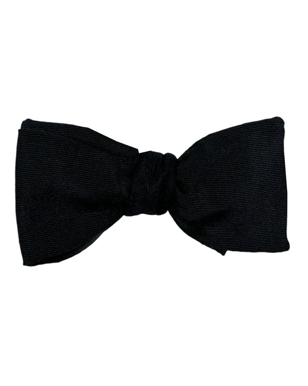 Salvatore Ferragamo Silk Bow Tie Black Grosgrain - Self-Tie Designer Bow