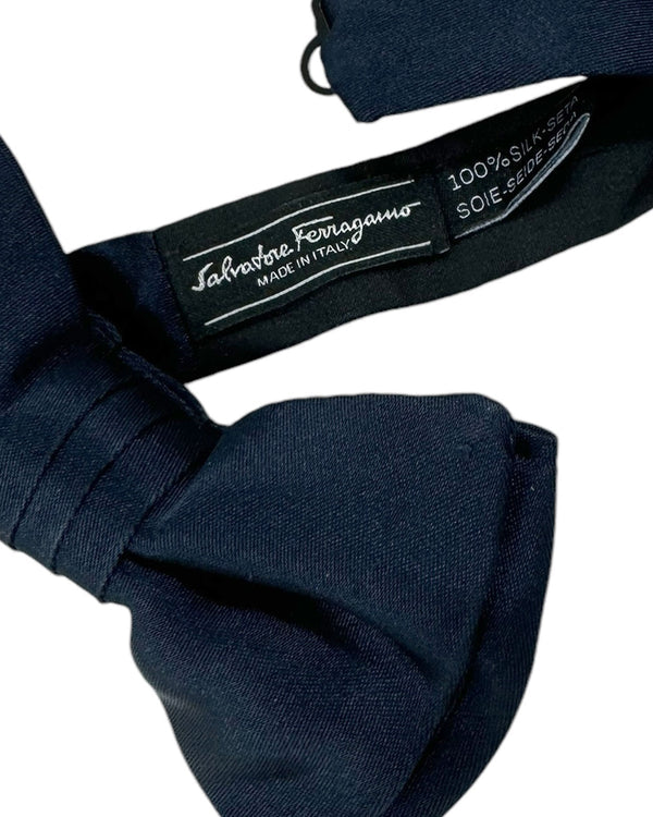 Salvatore Ferragamo Silk Bow Tie Midnight Blue
