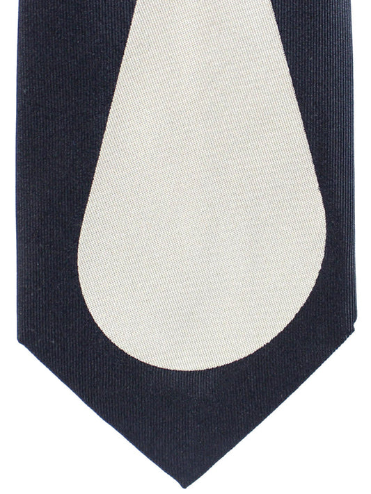 Gene Meyer Silk Tie Black Gray Teardrop SALE
