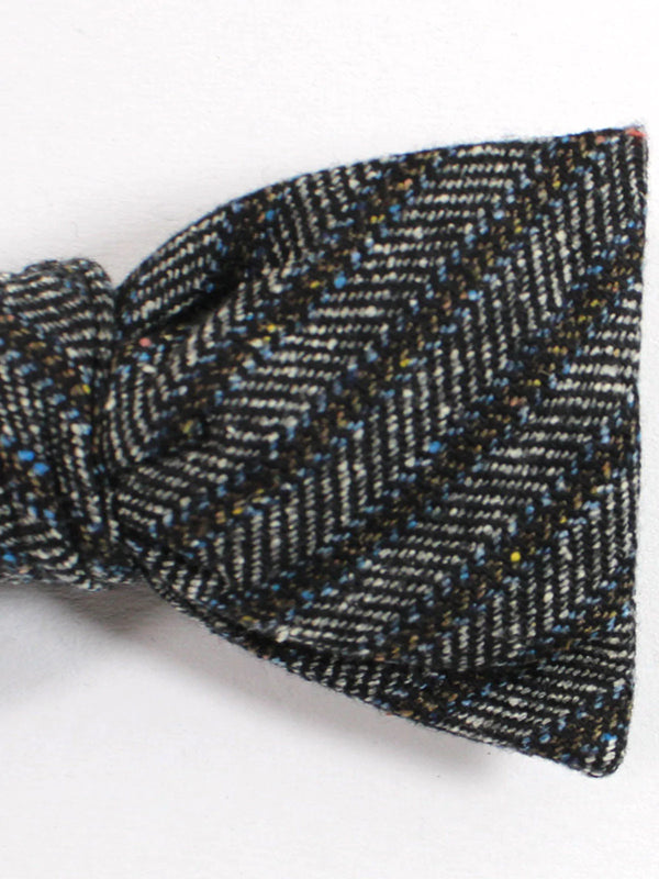 Gucci Bow Tie Gray Brown Stripes Design - Wool Silk Self Tie Bow Tie SALE