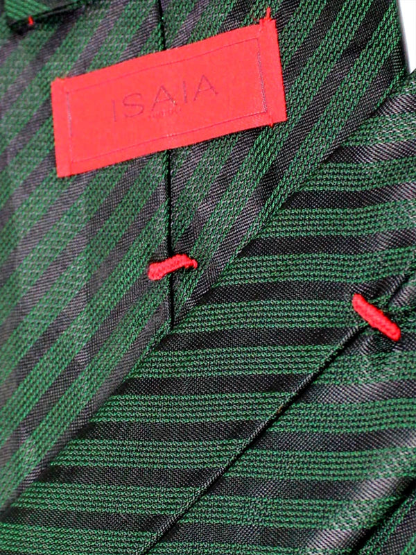 Isaia Napoli Tie Green Stripes FINAL SALE