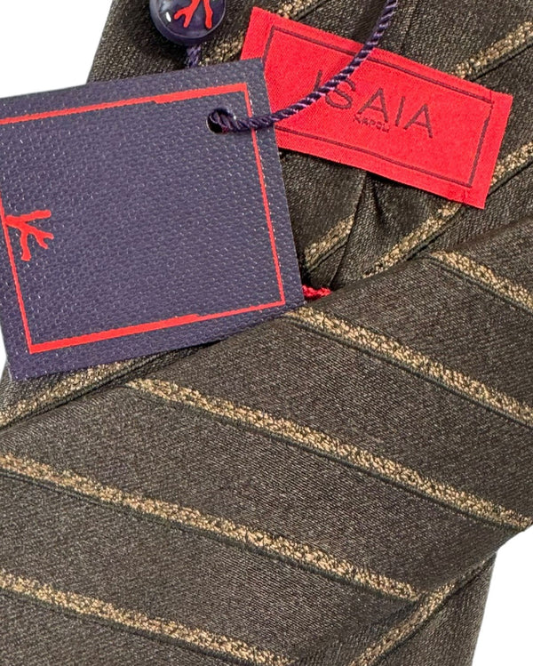Isaia Tie Brown Stripes Design - Sartorial Sevenfold Tie