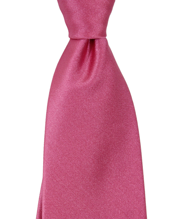 Isaia Tie Pink Solid Design - Sartorial Sevenfold Tie SALE