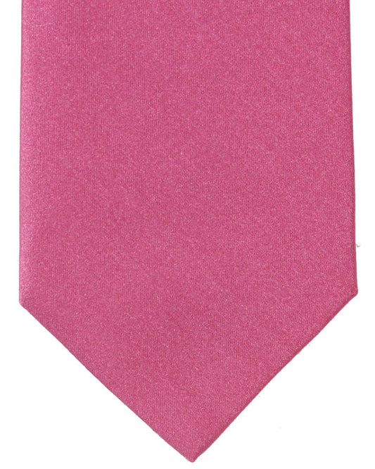 Isaia Tie Pink Solid Design - Sartorial Sevenfold Tie SALE