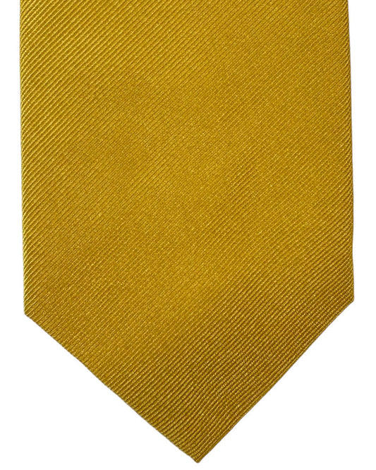 Isaia Sevenfold Tie Orange Solid Grosgrain SALE
