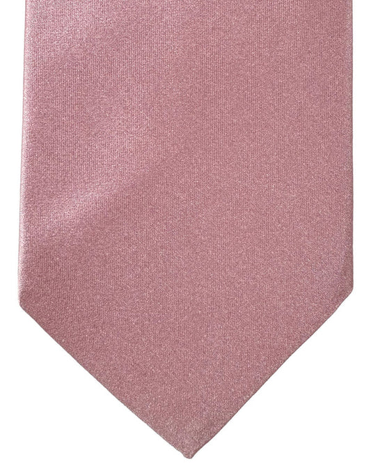 Isaia Napoli Tie Light Pink Solid Design - Silk Necktie