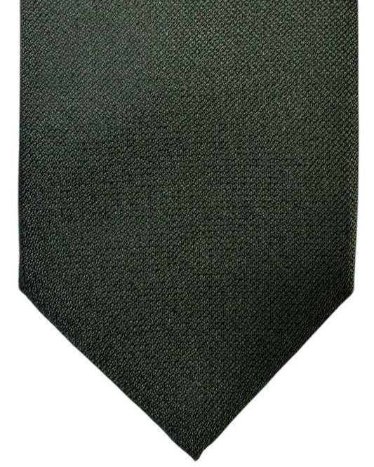 Isaia Tie Forest Green Solid Pattern