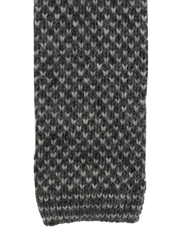 Kiton Square End Knitted Tie Gray SALE
