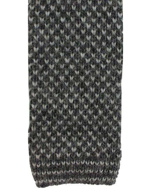 Kiton Square End Knitted Tie Gray SALE