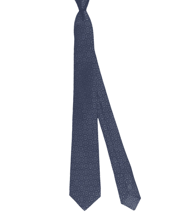 Kiton Sevenfold Tie Gray Black Geometric