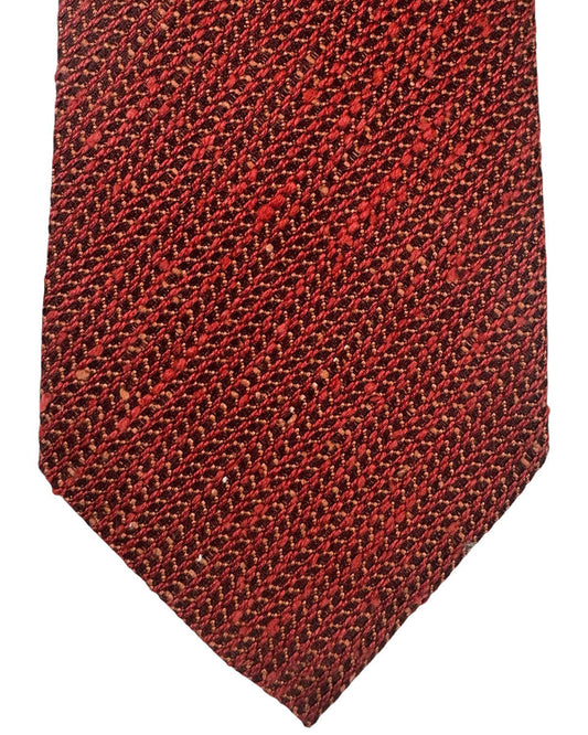 Kiton Tie Orange Micro Pattern - Sevenfold Necktie