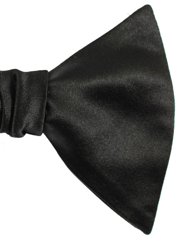 Le Noeud Papillon Silk Black Bow Tie - Large Self Tie Butterfly