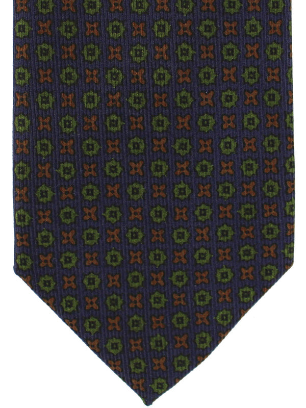 E. Marinella Silk Tie Purple Green Brown Geometric SALE